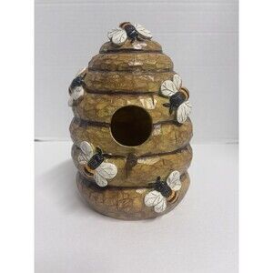 Large Resin Bee Hive Decor Freestanding Or Hook To Hang EUC